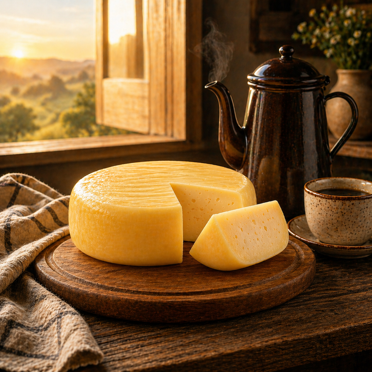 queijo na mesa